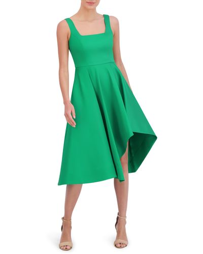 Eliza J Asymmetric Mikado Cocktail Dress - Green