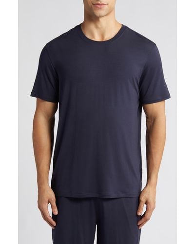 Daniel Buchler Stretch Modal Blend Pajama T-shirt - Blue