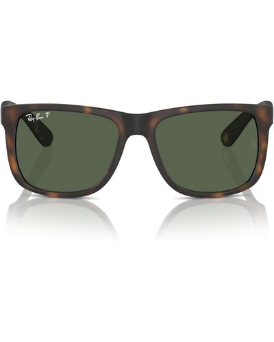 Ray-Ban Justin 55mm Polarized Square Sunglasses - Black