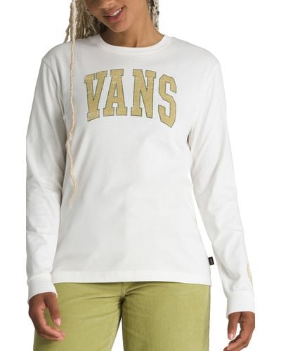 Vans Crest Logo Long Sleeve Graphic T-shirt - Gray