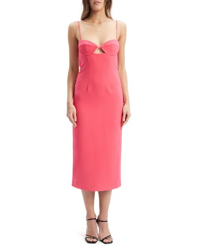 Bardot Vienna Cutout Midi Dress - Pink