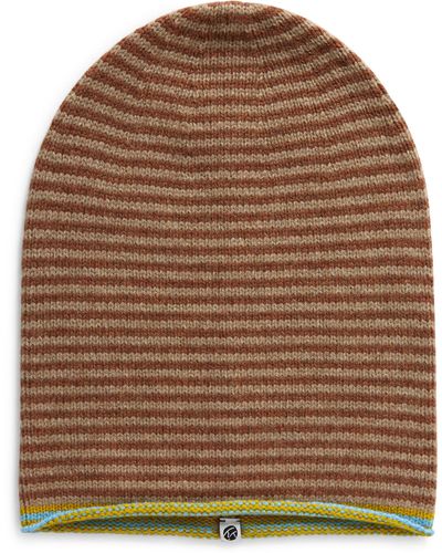 YANYAN Extralong Stripe Wool Beanie - Brown