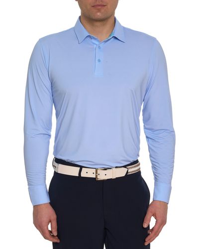 Robert Graham Alastor Knit Long-sleeve Polo - Blue