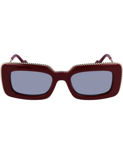 Lanvin 52mm Rectangular Sunglasses - Red