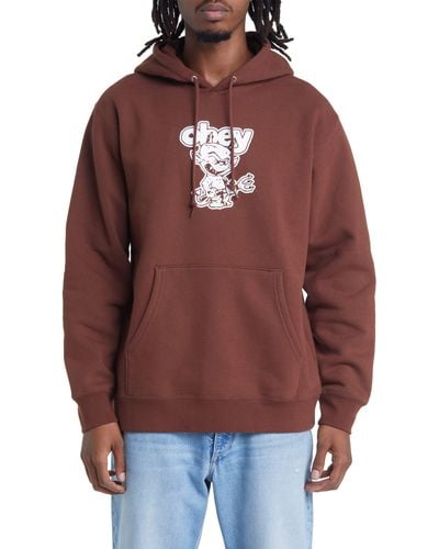Obey Demon Graphic Hoodie - Red