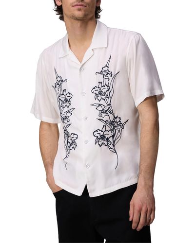 Rag & Bone Avery Embroidered Camp Shirt - White