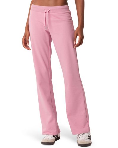 Edikted Malibu Low Rise Flare Sweatpants - Pink
