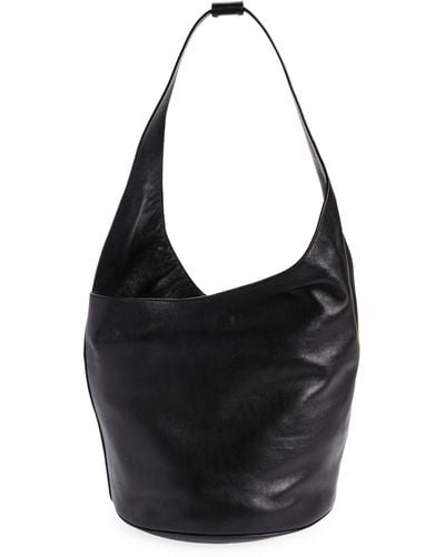 Reformation Medium Silvana Leather Bucket Bag - Black