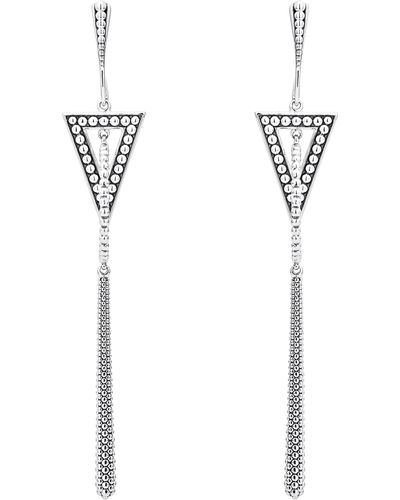 Lagos Signature Caviar Triangle & Circle Drop Earrings - Metallic