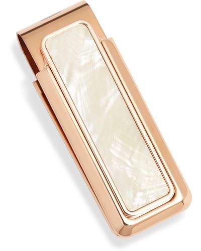 M-clip Mother-of-pearl Money Clip - White
