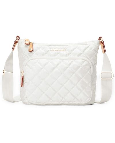 MZ Wallace Metro Scout Deluxe Quilted Nylon Crossbody Bag - White
