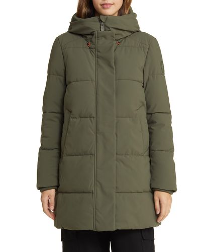 Save The Duck Bethany Water Repellent Hooded Quilted Parka - Green