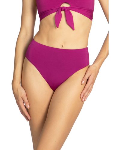 Robin Piccone Ava High Waist Bikini Bottoms - Pink