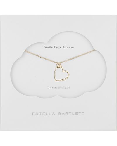 Estella Bartlett Smile Dream Love Open Heart Necklace - White