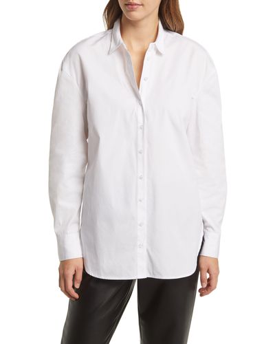 Nordstrom Oversize Cotton Poplin Button-up Shirt - White