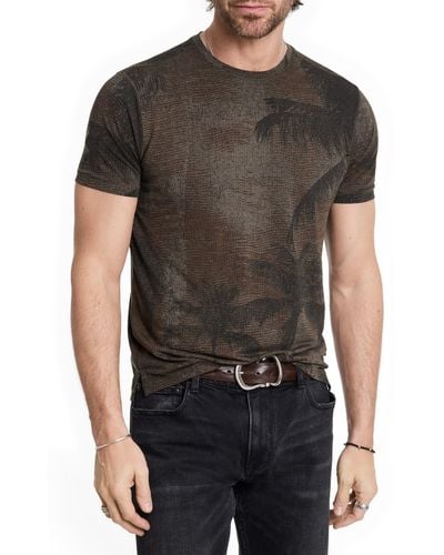 John Varvatos Gobi Palm Burnout T-shirt - Black