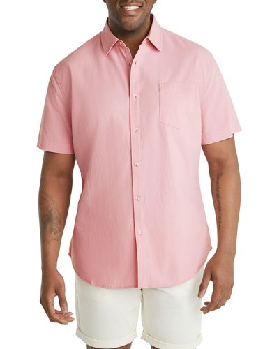 Johnny Bigg Cuba Textured Short Sleeve Button-up Shirt - Pink