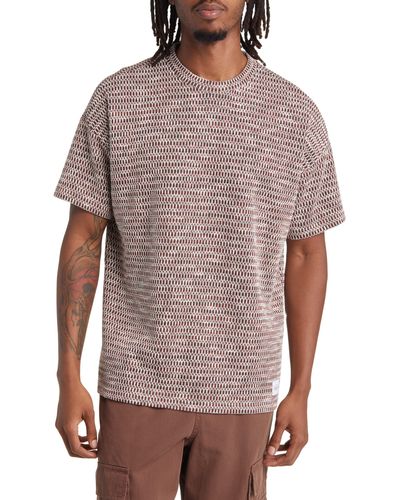 Native Youth Relaxed Fit Jacquard T-shirt - Brown