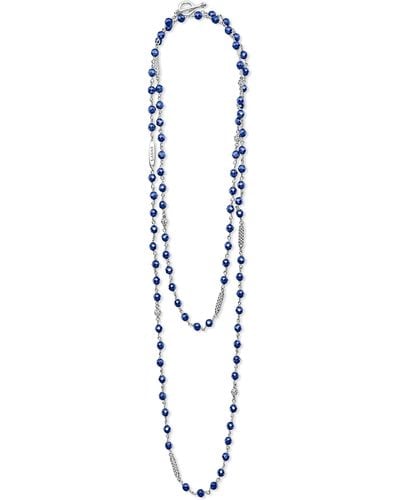 Lagos Caviar Icon Ultra Ceramic Bead Dual Layer toggle Necklace At Nordstrom - Blue