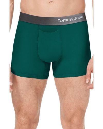 Tommy John 4-inch Cool Cotton Boxer Briefs - Green