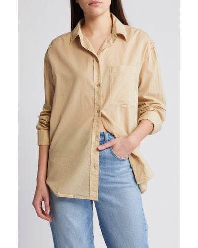 Treasure & Bond Cotton Voile Button-up Shirt - Natural