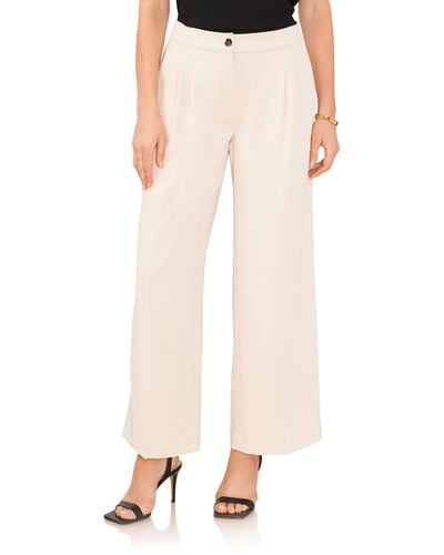 Vince Camuto Pleated Wide Leg Pants - Natural
