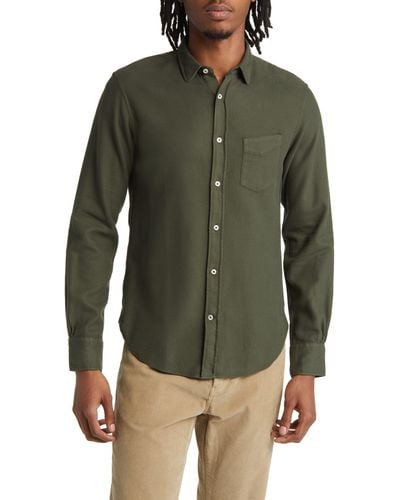 Officine Generale Lipp Pigment Dyed Button-up Shirt - Green