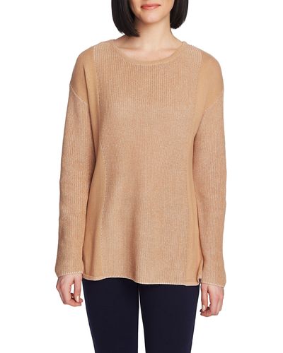 Chaus Mixed Gauge Pullover Sweater - Natural