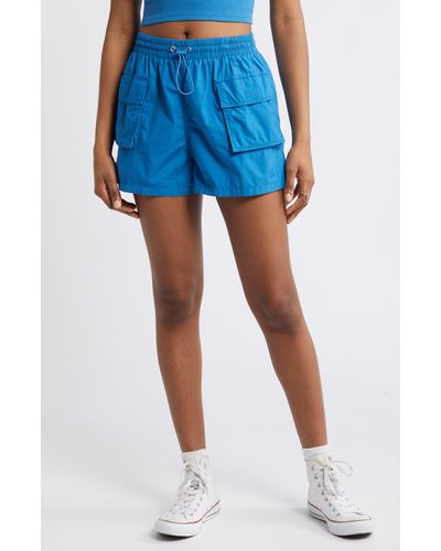 BP. Cotton Poplin Cargo Shorts - Blue