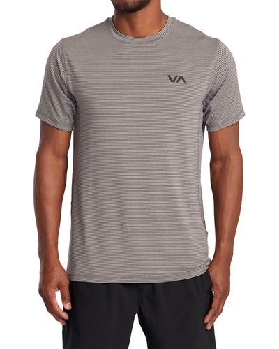 RVCA Sport Vent Stripe Performance Graphic T-shirt - Gray