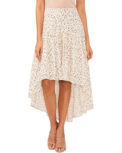 Vince Camuto Floral High-low Skirt - Natural