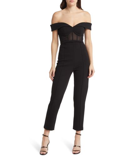 Misha Collection Colby Bustier Bodice Jumpsuit - Black