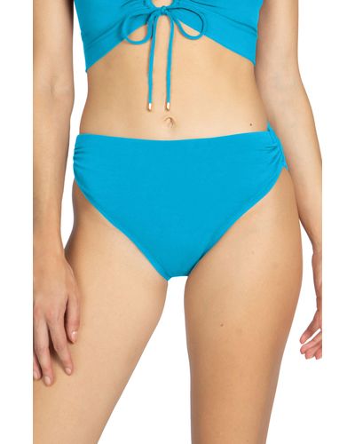 Robin Piccone Aubrey High Waist Bikini Bottoms - Blue