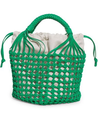 Bottega Veneta Intrecciato Macramé Leather Top Handle Bag - Green