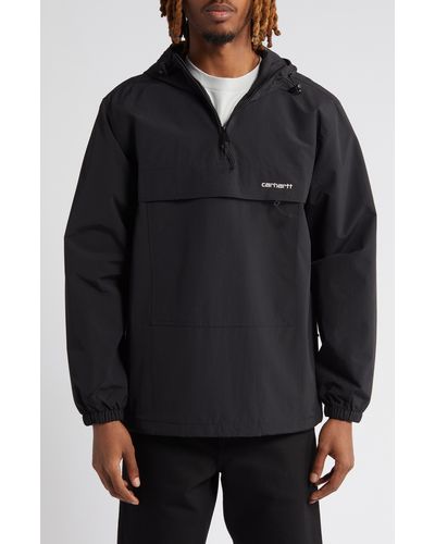 Carhartt Hooded Nylon Quarter Zip Pullover - Black
