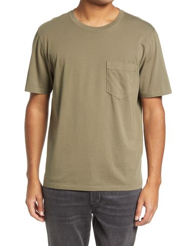 Billy Reid Washed Organic Cotton Pocket T-shirt - Green