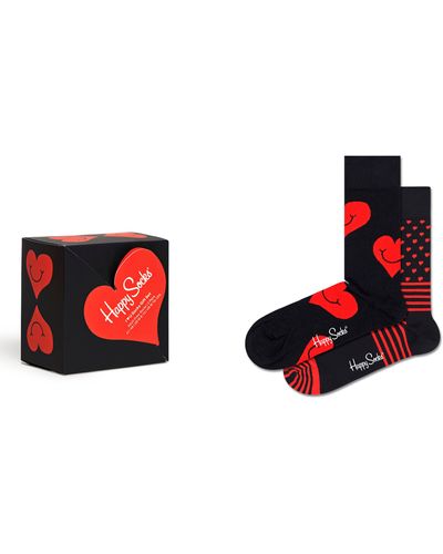 Happy Socks Assorted 2-pack I Heart You Socks Gift Box - Red