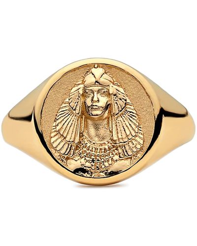 Awe Inspired Cleopatra Signet Ring - Metallic