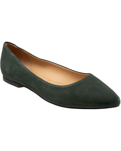 Trotters Estee Pointed Toe Flat - Green