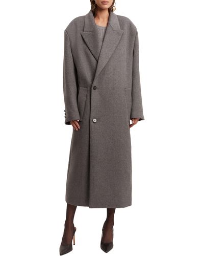 Bardot Oversize Double Breasted Classic Coat - Gray