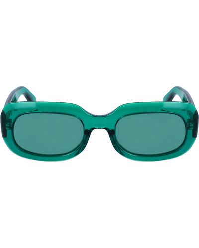Longchamp Medallion 52mm Rectangular Sunglasses - Green