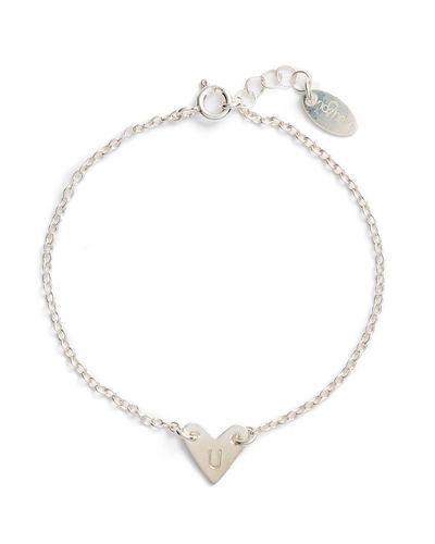 Nashelle Initial Heart Bracelet - White