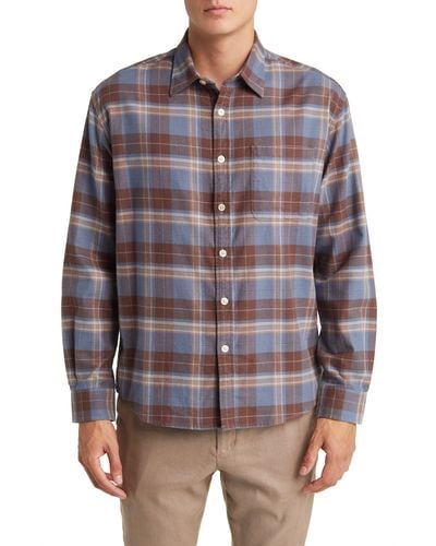 NN07 Deon 5465 Plaid Organic Cotton Flannel Button-up Shirt - Multicolor