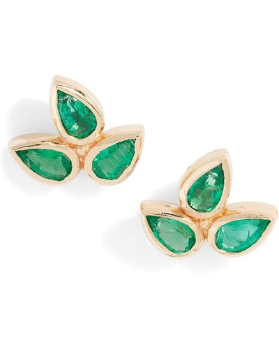 Anzie Bouquet Fleur De Lis Stud Earrings - Green