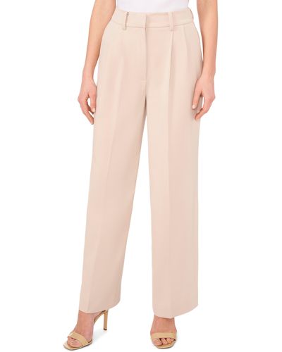 Halogen® Halogen(r) Pleated Straight Leg Pants - Natural