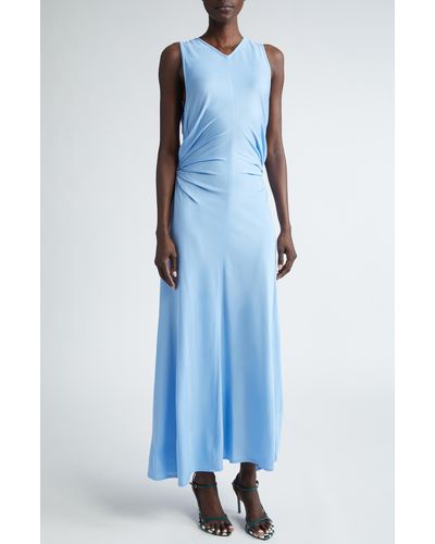 Bottega Veneta V-neck Cutout Jersey Dress - Blue