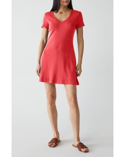 Michael Stars Liza Swing Cotton T-shirt Dress - Red