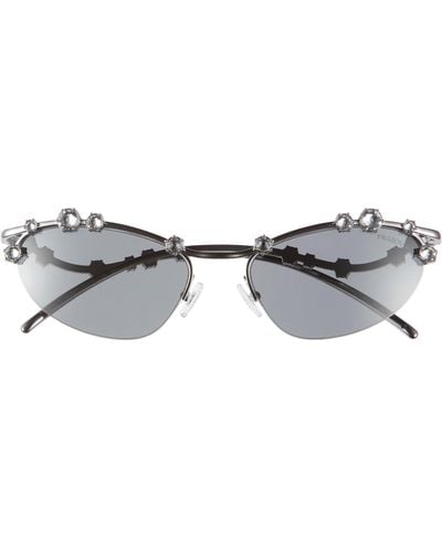 Swarovski 56mm Oval Sunglasses - Gray