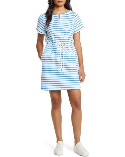 Tommy Bahama Jovanna Stripe Half Zip Dress - Blue