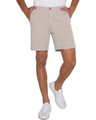 Liverpool Los Angeles Flat Front Stretch Twill Trouser Shorts - Natural